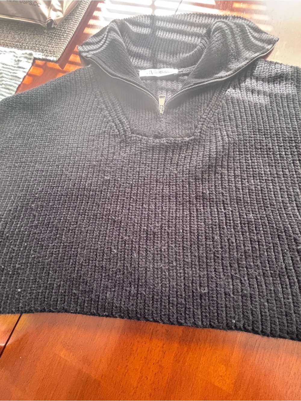 Zara Black Cropped Half-Zip Knit Sweater Vest | Size Small - Picture 12 of 12